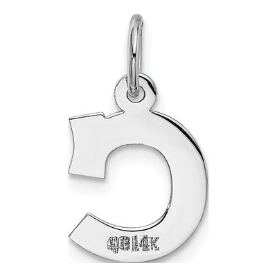 14K White Gold Small Letter C Charm – view 5