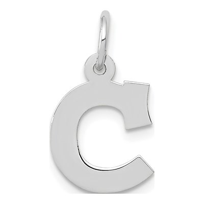 14K White Gold Small Letter C Charm