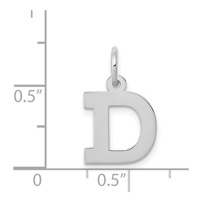 14K White Gold Letter D Charm – view 4