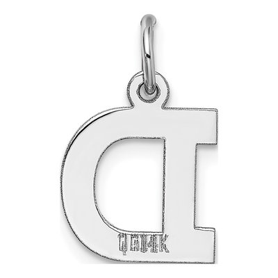 14K White Gold Letter D Charm – view 5