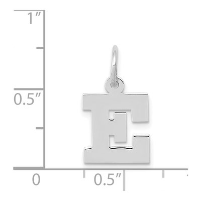 14K White Gold Letter E Charm – view 4