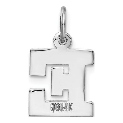 14K White Gold Letter E Charm – view 5