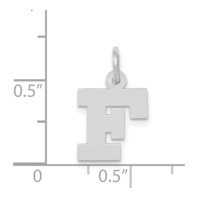 14K White Gold Small Letter F Charm – view 4
