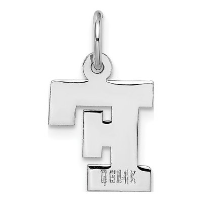 14K White Gold Small Letter F Charm – view 5