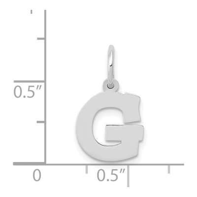 14K White Gold Small Letter G Charm – view 4