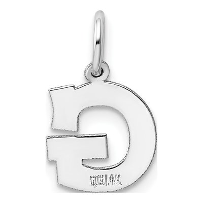 14K White Gold Small Letter G Charm – view 5