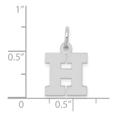 14K White Gold Small Letter H Charm – view 4