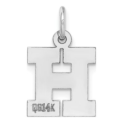 14K White Gold Small Letter H Charm – view 5