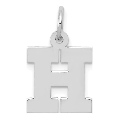 14K White Gold Small Letter H Charm
