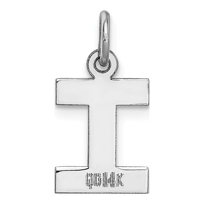 14K White Gold Initial I Charm – view 5