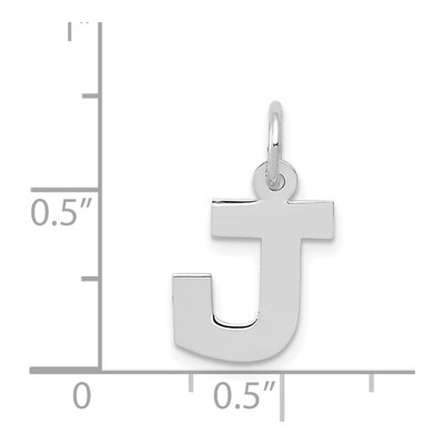 14K White Gold Letter J Charm – view 4