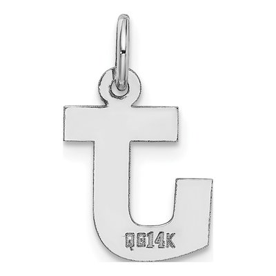 14K White Gold Letter J Charm – view 5