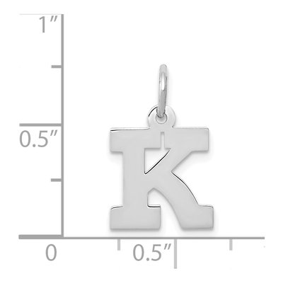 14K White Gold Small Letter K Pendant – view 4