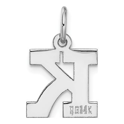 14K White Gold Small Letter K Pendant – view 5
