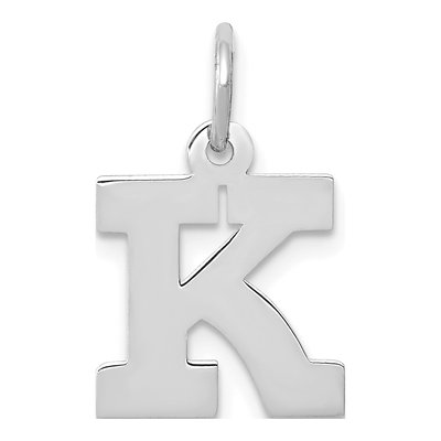 14K White Gold Small Letter K Pendant