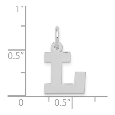 14K White Gold Small Letter L Charm – view 4