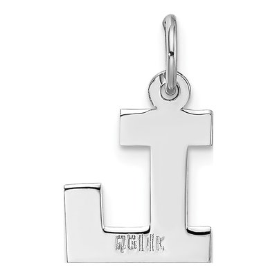 14K White Gold Small Letter L Charm – view 5