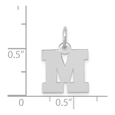 14K White Gold Small Letter M Charm – view 4