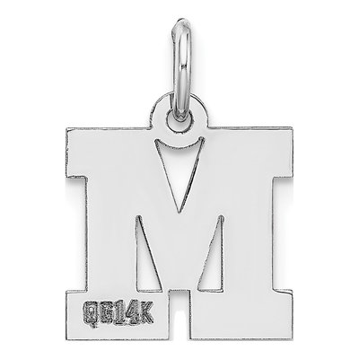 14K White Gold Small Letter M Charm – view 5