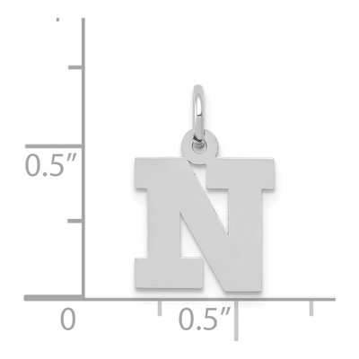 14K White Gold Letter N Charm – view 4