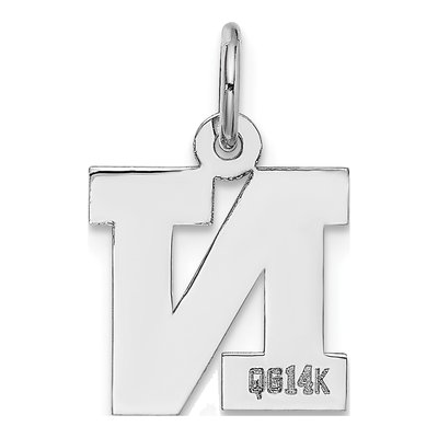 14K White Gold Letter N Charm – view 5