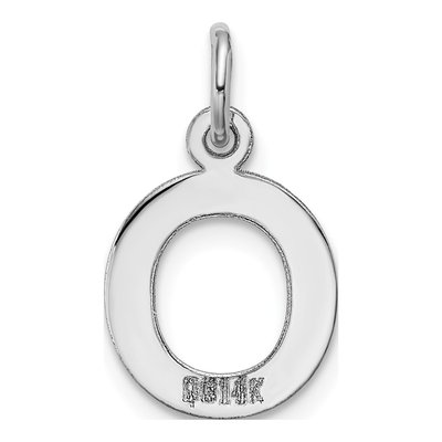 14K White Gold Letter O Pendant – view 5