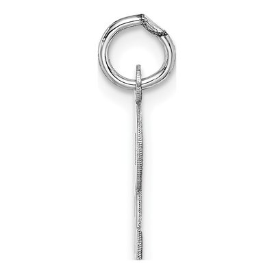 14K White Gold Small Block Letter R Charm – view 3