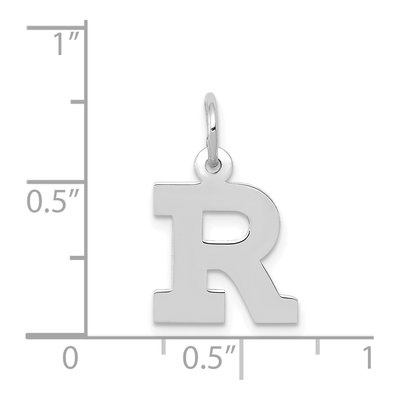 14K White Gold Small Block Letter R Charm – view 4