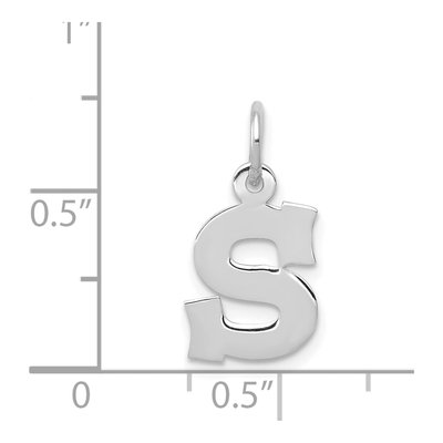 14K White Gold Letter S Charm – view 4