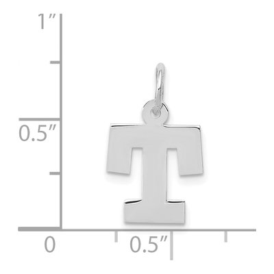 14K White Gold Letter T Charm – view 4