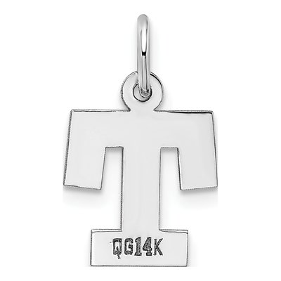 14K White Gold Letter T Charm – view 5