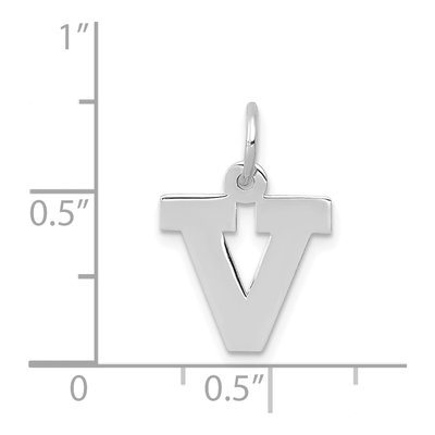14K White Gold Letter V Pendant – view 4