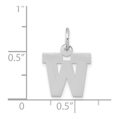 14K White Gold Letter W Charm – view 4