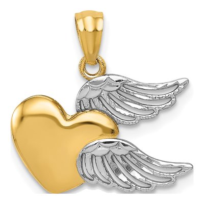 14K Yellow Gold Heart Pendant