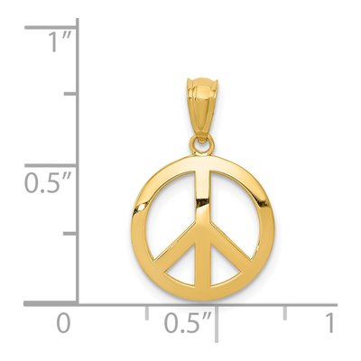 14K Yellow Gold Peace Sign Pendant – view 5