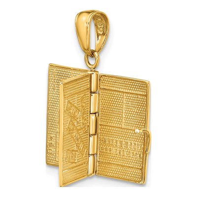 14K Yellow Gold Blue Enamel 3-D Passport Pendant – view 8
