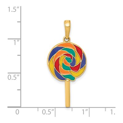 14K Yellow Gold 3-D Enamel Lollipop Pendant – view 5