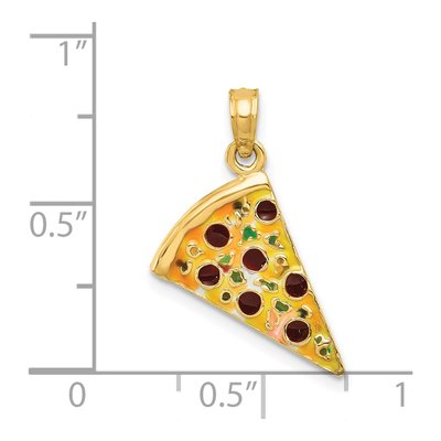 14K Yellow Gold Enameled Pizza Slice Pendant – view 5