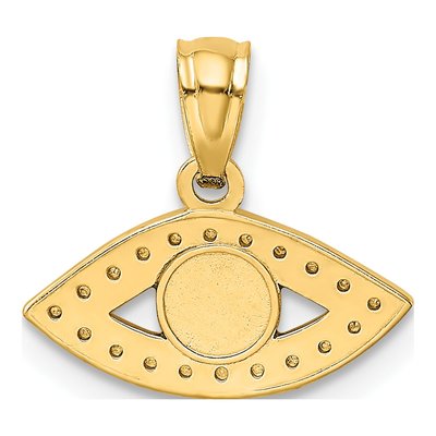 14K Yellow Gold Enameled Eye Pendant – view 4