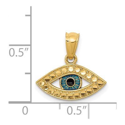 14K Yellow Gold Enameled Eye Pendant – view 5