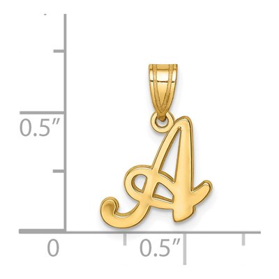 14K Yellow Gold Script Letter A Pendant – view 4