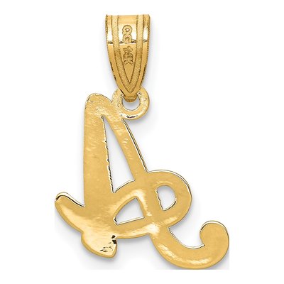 14K Yellow Gold Script Letter A Pendant – view 5