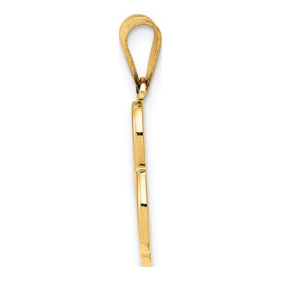 14K Yellow Gold Script Letter B Pendant – view 3