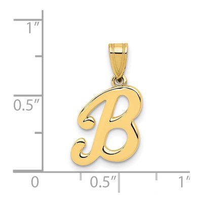 14K Yellow Gold Script Letter B Pendant – view 4