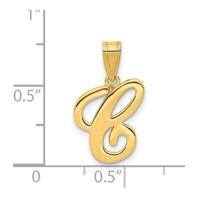 14K Yellow Gold Script Letter C Pendant – view 5