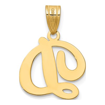 14K Yellow Gold Script Letter D Pendant – view 5
