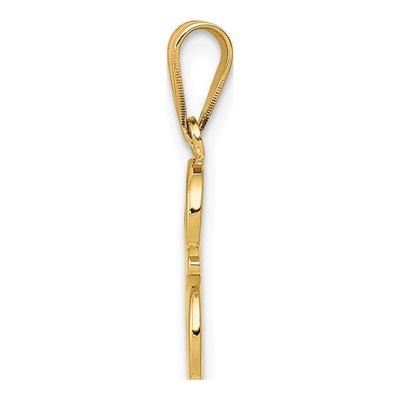 14K Yellow Gold Script Letter E Pendant – view 3