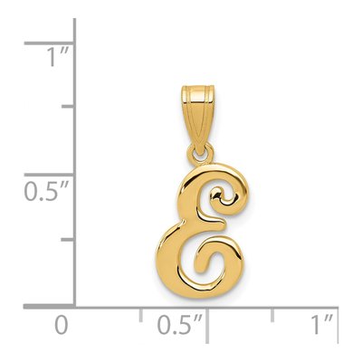14K Yellow Gold Script Letter E Pendant – view 5