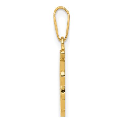 14K Yellow Gold Script Letter F Pendant – view 3