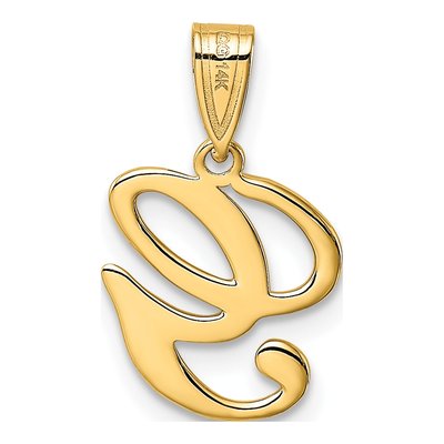 14K Yellow Gold Script Letter G Pendant – view 4